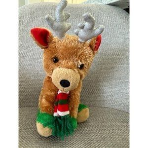 Winkeez Brown Reindeer Ears Holiday Stuffed Animal Plush Toy 8" Silver Antlers